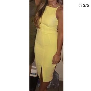 H&M Yellow Sleeveless Midi Dress SZ 10